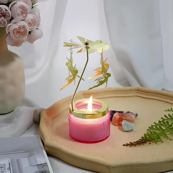 Birthday Gifts for Women, Rotatable Candle Gifts, Vanilla Cream Scented Candles Anniversary Christmas Thanksgiving, Butterfly Best Girl, Friends,Mom, Pink