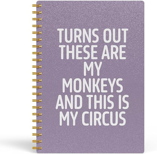EKGJW Funny Notebooks for Work,Purple Aesthetic Journal, Funny Boss Day Gifts, Boss Gifts for Men Women, Funny Gifts for Boss, Boss Office Decor, Spiral Notebook 5.5x8.3 Inch