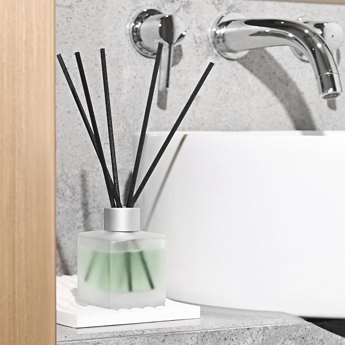 Reed Diffuser, Sea Salt & Lemon Scented Oils, Air Freshener Essential Oil Set with Diffuser Sticks, 3.4 oz Long Lasting Home Fragrance for Bedroom Office Shelf Bathroom Decor (2-Pack)