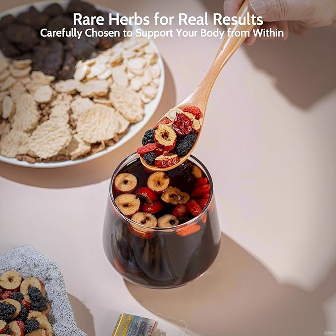 Ginseng Five Treasures Tea Kidney Tea, Ginseng Six Treasure Tea Bags, Natural Kidney Cleanse Tea Bags for Women & Men, 7 Precious Ingredients Formula (1Pack/25Bags)