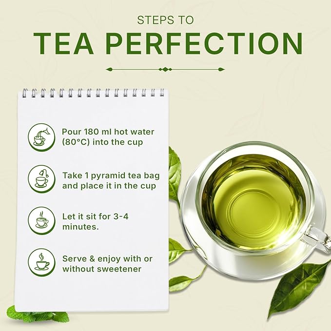 Tealeaf & Co. Mint Green Tea Bags Blended with Fresh Herbs - Spearmint & Peppermint Tea - Contains Low Caffeine - Gluten Free - 100 Teabags (7.055oz/200gm)