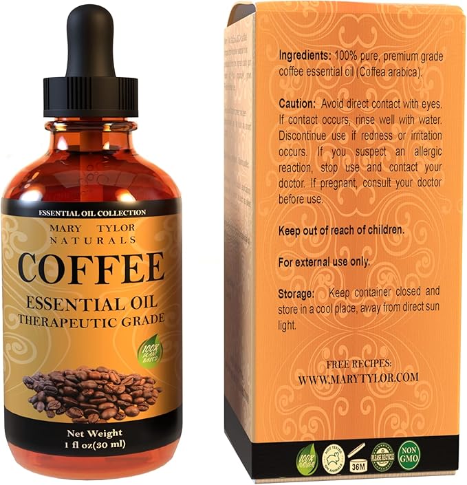 Coffee Essential Oil (1 oz), Premium Therapeutic Grade, 100% Pure and Natural, Perfect for Aromatherapy, Diffuser, DIY by Mary Tylor Naturals