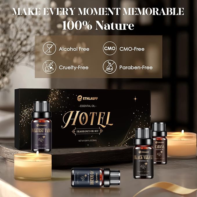 Hotel Diffuser Oils, Hotel Collection Diffuser Oil, Luxury Essential Oil Set for Diffuser, Soap & Candle Making Scents