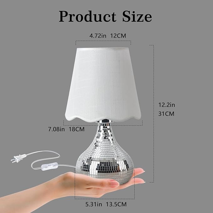 Disco Small Table Lamp for Bedroom, Funky Lamp Ball Lamps for Kitchen Counter, Mini Morden Table Lamps for Small Spaces, Small Funky Table Lamp for Nightstand Desk Lamp, Living Room