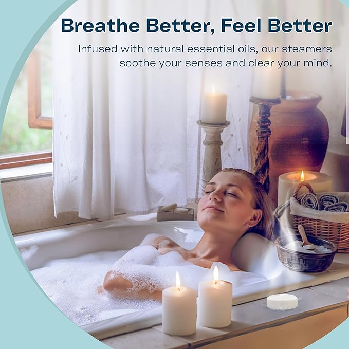 Shower Steamers Aromatherapy for Women 15-Pack (30g), Eucalyptus & Mint Shower Tablets, Perfect spa and Relaxation Mother & Father Gifts