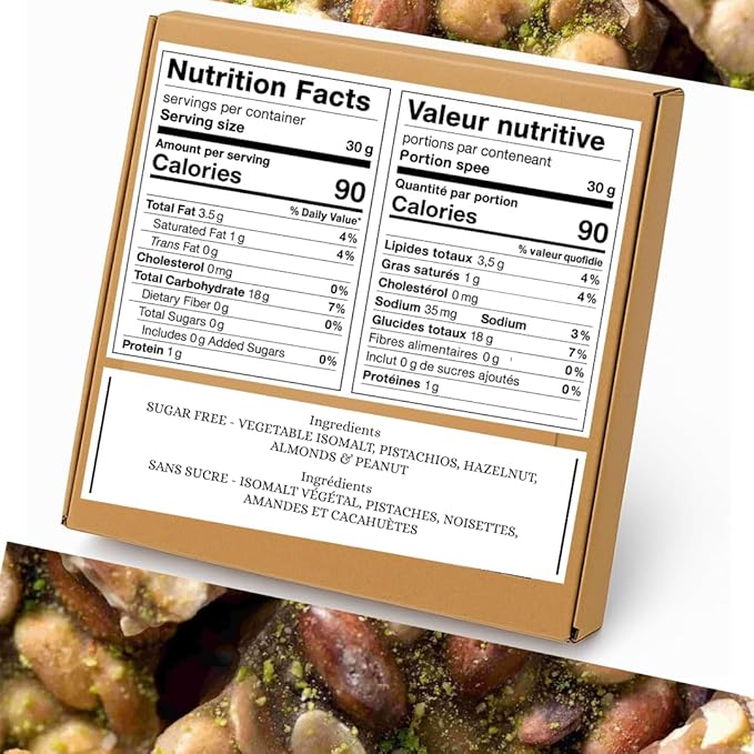 Andy Anand Sugar Free Old Fashioned Mixed Nut Brittle and Diabetic Friendly, All Natural and Delicious Divine Delectable, Sweetened with Isomalt, No Preservatives, Luxurious Gift for all Occasions (7 Oz)