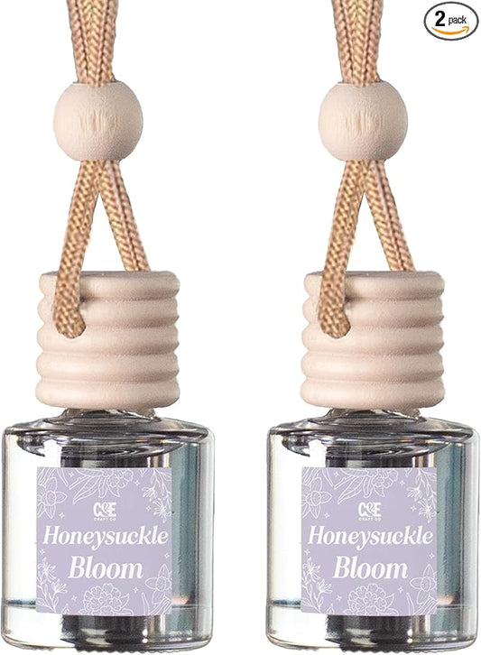 CANDECraftCo Car Air Hanging Fragrance Oil, Car Auto Freshener for Essential Oils, Scents Fragrance Aromatherapy Automobile Diffuser, Long Lasting (Honeysuckle Bloom)