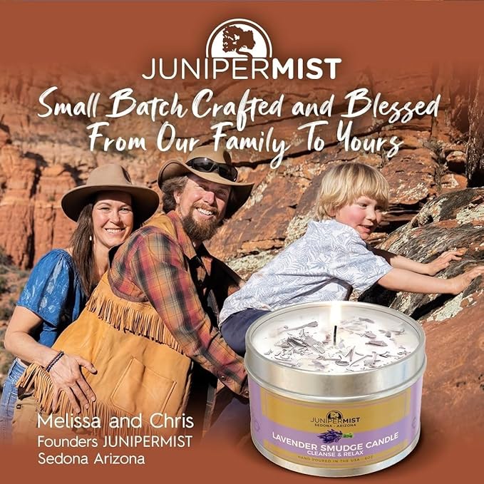 Lavender Sage Smudge Candle (6oz) Soothe & Reset - Pure Sage Energy Cleansing Candle for House Cleansing Negative Energy, Meditation – Spiritual for Protection & Intention –Soy Wax - USA Made