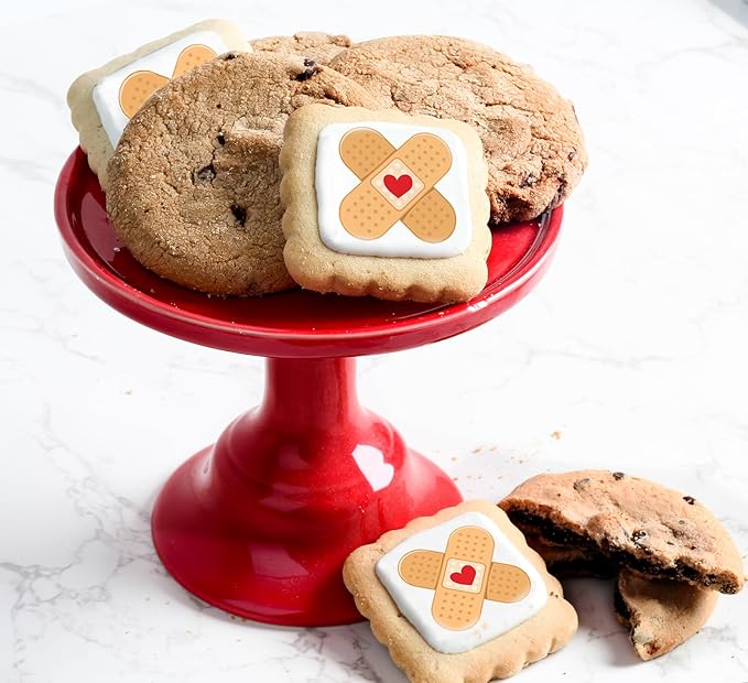 Get Well Soon Cookies Care package Gift Basket Chocolate Chip Fudge Filled Decorated For Men Women Kids | INDIVIDUALLY WRAPPED | Large Cookies | Feel Better After Surgery