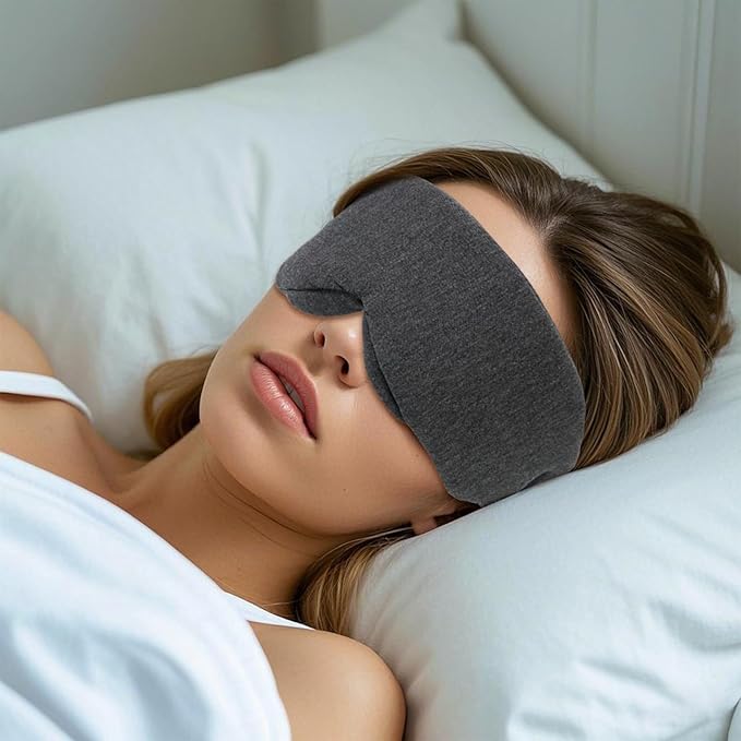 3D Eye Mask Sleep Mask for Travel Light Blocking Comfortable Eyemask Lightweight Non-Press Sleeping Mask Eye Protection for Deep Sleep Optimal Sleep Experience (Black)
