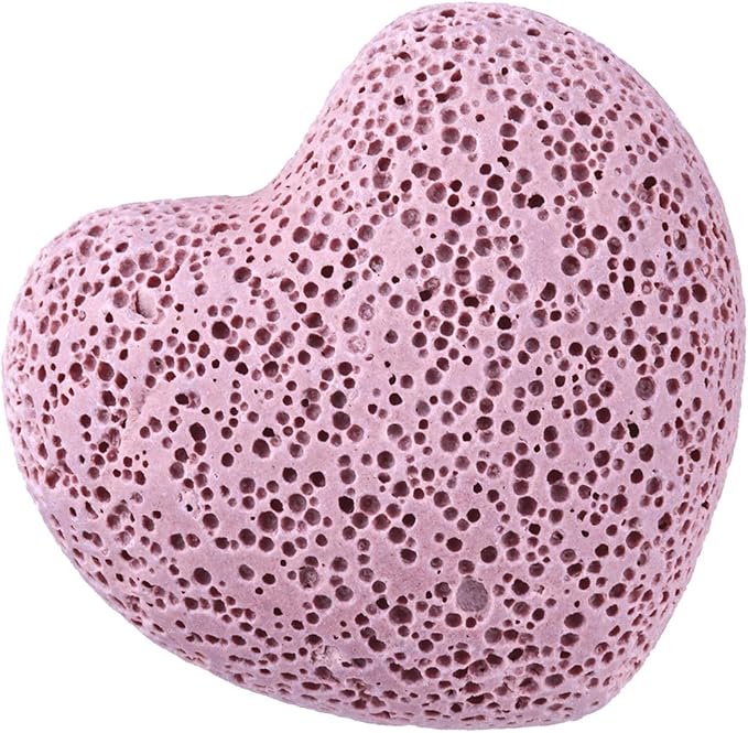 rockcloud Pink Lava Rock Stone Heart Shape Pocket Stones Dyed Lava Rocks Aromatherapy Essential Oil Diffuser Set, 0.9 Inch, 10 Pcs