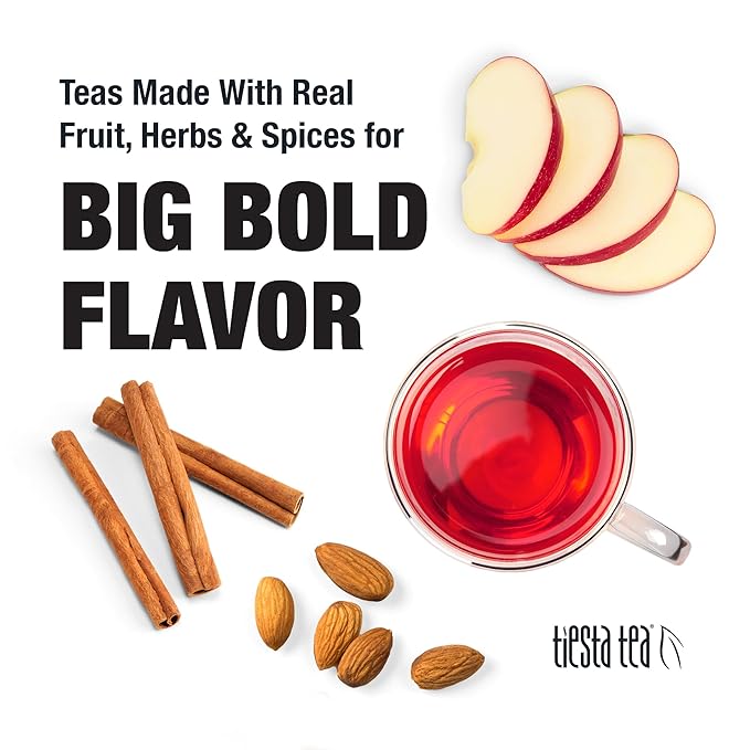 Tiesta Tea - Nutty Almond Cream, Premium Loose Leaf, Cinnamon Almond Herbal Tea Blend, Non-Caffeinated, Make Hot or Iced & Brews Up to 200 Cups, 16 Ounce Resealable Bulk Pouch