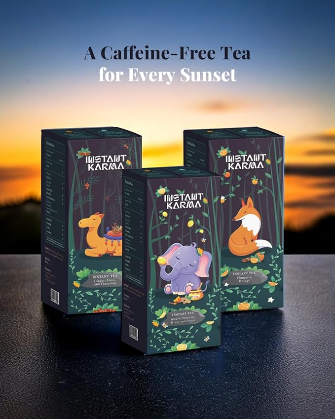 Instant Karma | Cinnamon Orange Instant Tea | All Natural, Caffeine-Free, No Added Sugar | Herbal Wellness Tea 20 Sachets (Cinnamon Orange)