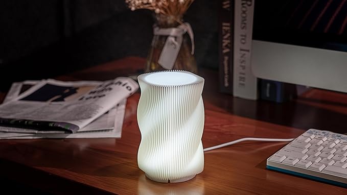 Bedside Lamp with USB Adapter,Button Control Table Lamp for Bedroom Dimmable Small Nightstand Lamp with PLA Lampshade for Living Room Kids Room Office Dorm