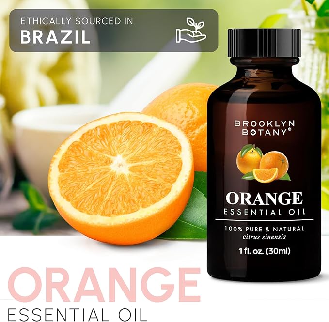Brooklyn Botany Sweet Orange Essential Oil - 100% Pure and Natural - Premium Grade Oil with Dropper - for Aromatherapy and Diffuser - 1 Fl Oz