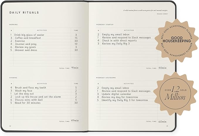 Full Focus French Blue Vegan Leather Planner by Michael Hyatt - The #1 Daily Planner to Set Annual Goals, Increase Focus, Eliminate Overwhelm, and Achieve Your Biggest Goals - Hardcover