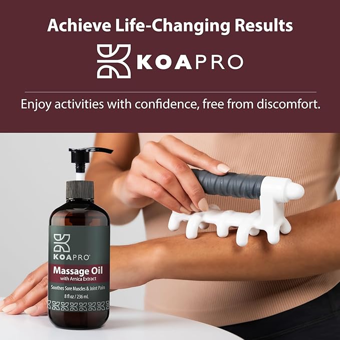KOAPro Massage Oil for Massage Therapy 2 Pack - Lavender Massaging Oil for Muscle Relaxing, Premium Arnica Massager Oil for Pain Relief, Natural Anti Cellulite Extract for All Skin Types 8 Fl Oz