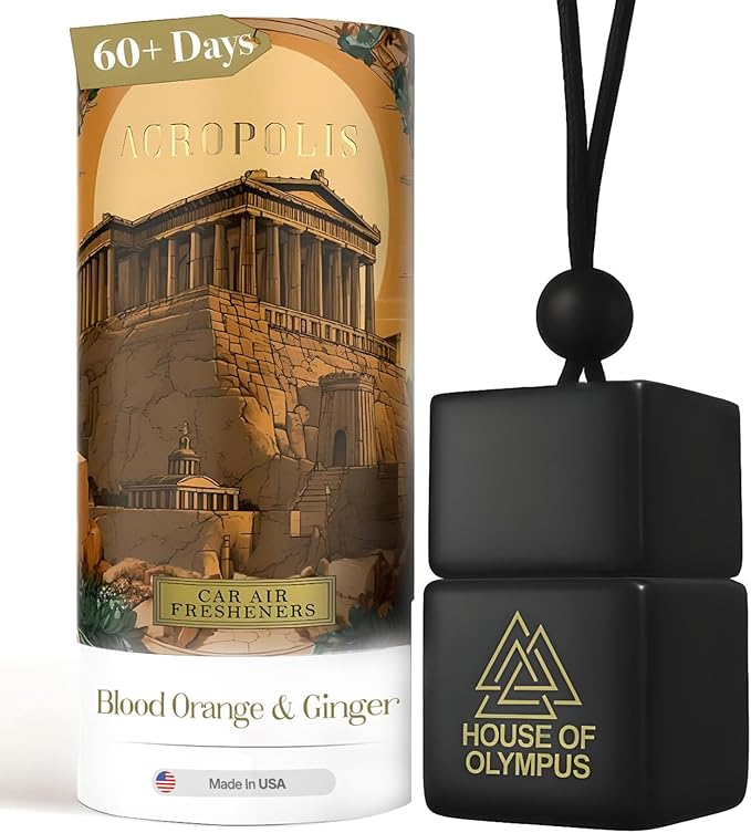 Acropolis Car Air Freshener and Diffuser - 100% Natural Essential Oils - Luxury Car Scent by House of Olympus - Made in USA