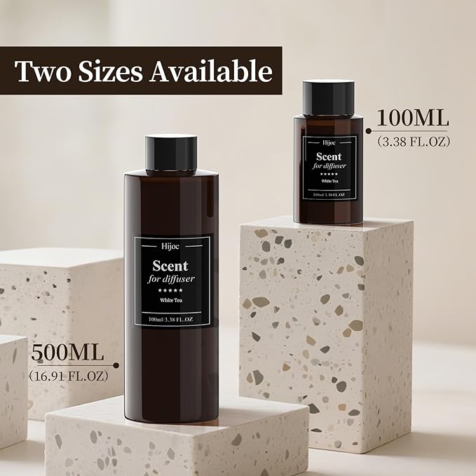Premium White Tea Waterless Diffuser Oil,Hotel Inspired Luxury Scent,Long Lasting Aroma for Ultrasonic & Reed Diffusers,Plastic Bottle,100ml(3.4fl oz)
