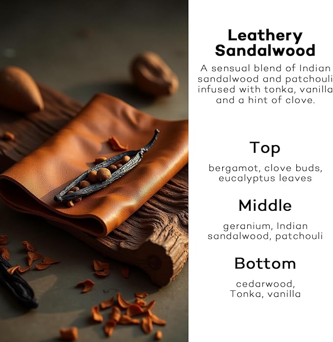 Car Air Freshener Hanging 2 Pack, Leathery Sandalwood Essential Oil Diffuser, Car Air Fresheners for Women, 45+ days Long Lasting Air Freshener for C ar, C ar accessories, Made in USA