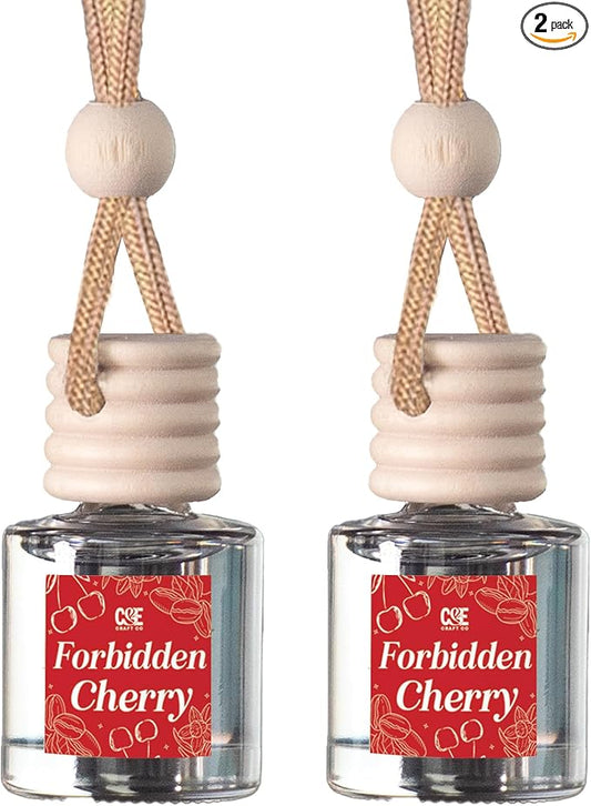 CANDECraftCo Car Air Hanging Fragrance Oil, Car Auto Freshener for Essential Oils, Scents Fragrance Aromatherapy Automobile Diffuser, Long Lasting (Forbidden Cherry)