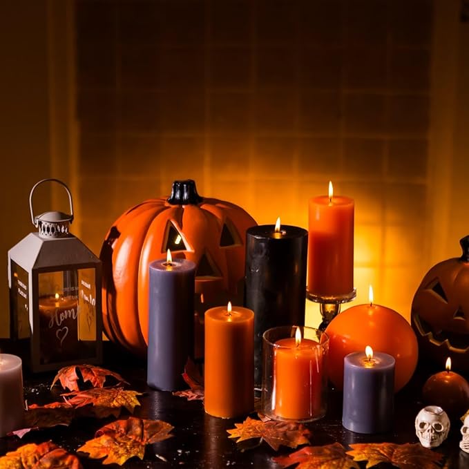 MOZEAL 3" x 4" Hand-Poured Unscented Candle, Dripless Pillar Candle Set of 3, Long Clean Burning, Approx 72 Hours Burn Time, Rustic Country Style, Wedding, Coral Charm, Home Decor, Living Coral