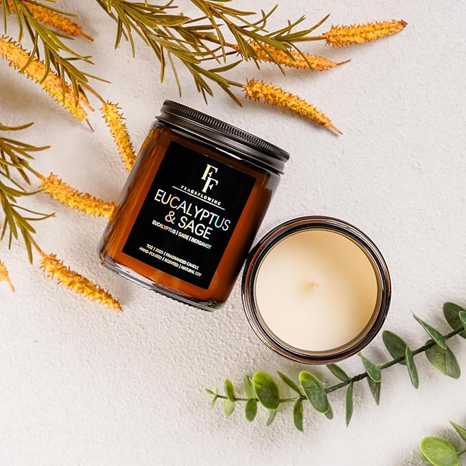 Scented Candles Set, Candles for Home Scented Soy Wax Candle, 4 Pack 28 Oz Aromatherapy Candles Gift Set for Women Men (Patchouli/Vetiver/Sage/Rose)