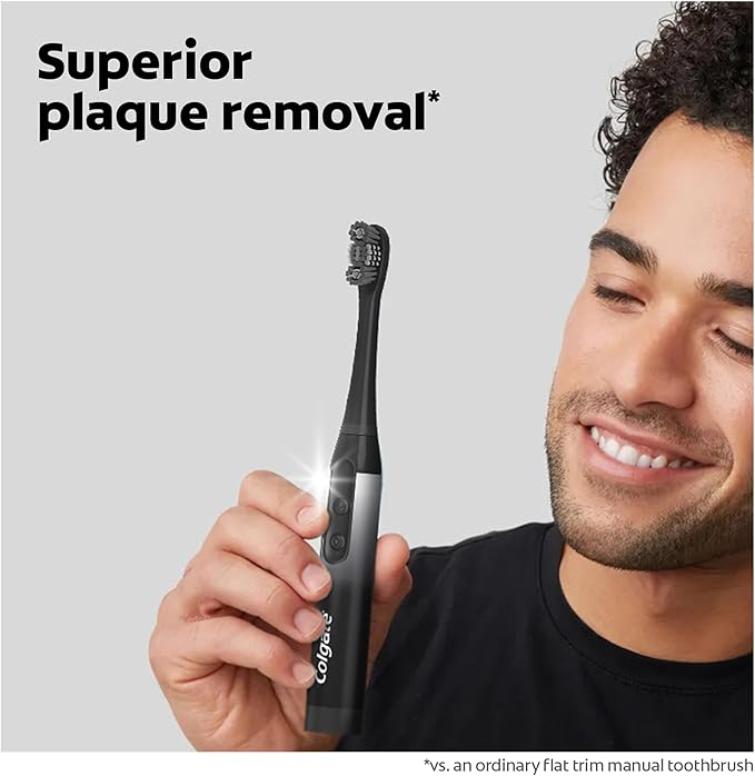 Colgate 360 Power Charcoal Toothbrush Heads | Soft Bristles | Rubber Polisher | For 360 Battery Toothbrush | Pack of 12