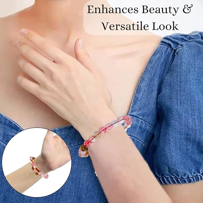 Energy Protection Crystal Handmade Adjustable Bead Bracelet Perfect for Men, Women’s Gift - Gemstone Healing Stretch Bracelet Pulsera Para Hombre Mujer Stocking Stuffer