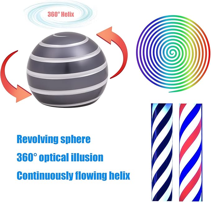 Desk Toys for Fidget Kinetic Cool-Gadgets: 180 Seconds Spinning Toy, Cool-Stuff Thing for Adult Teen Children Kid, Optical-Illusion Stress-Relief Gifts Ball for Man Women Home Office School Christmas