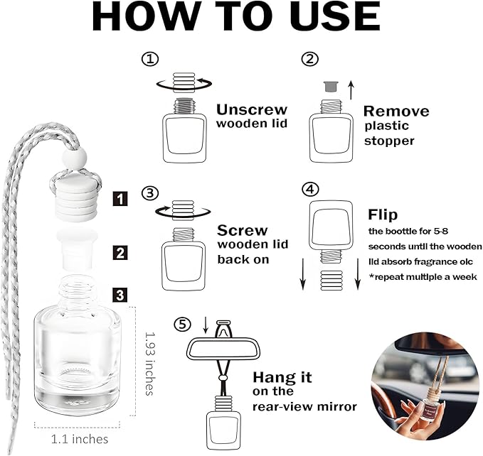 Car Air Freshener Hanging,Cute Air Diffuser for Car, Long Lasting Car Air Fresheners, Car Fresheners for Women, Made in USA(2 Pack)