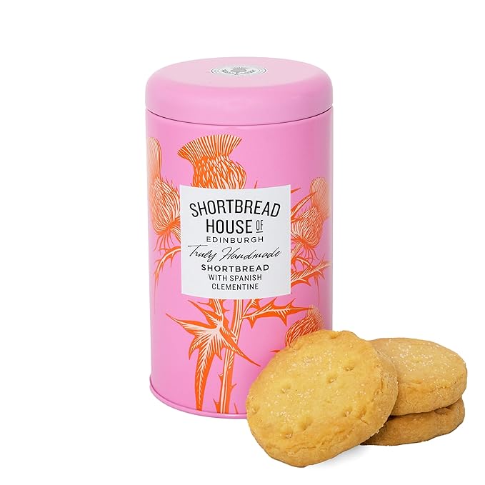 Shortbread House of Edinburgh Spanish Clementine Shortbread Biscuits, Truly Handmade, 4.9 Ounce (Pack of 1)