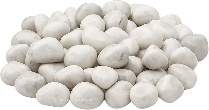 Amazing Gemstone Snow Quartz Crystals and Healing Stones Tumbled - 1 Oz Snow Quartz Stone Gem Stones, Natural Healing Stones for Energy Balance, Stress Relief - Polished Gems Rocks