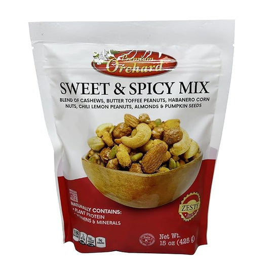MIXED NUTS Sweet & Spicy Nut Mix - Salted Cashews Butter Toffee Peanuts Habanero Corn Nuts Chili Lemon Peanuts Almonds Dry Roasted Pumpkin Seeds Savory Snacks Packed Fresh Healthy Protein Snack Kosher