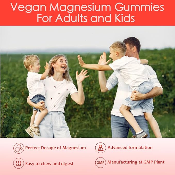 Magnesium Glycinate Gummies for Adults & Kids, 1000mg High Absorption Magnesium Complex Supplement, Sugar Free with Potassium,Vitamins for Calm, Sleep Supprt, Stress Relief, 90 Counts