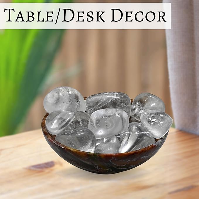 Amazing Gemstone Clear Quartz Crystals and Healing Stones Tumbled - 1 Oz Clear Quartz Stone, Natural Healing Stones for Energy Balance, Stress Relief, Polished Gems Rocks