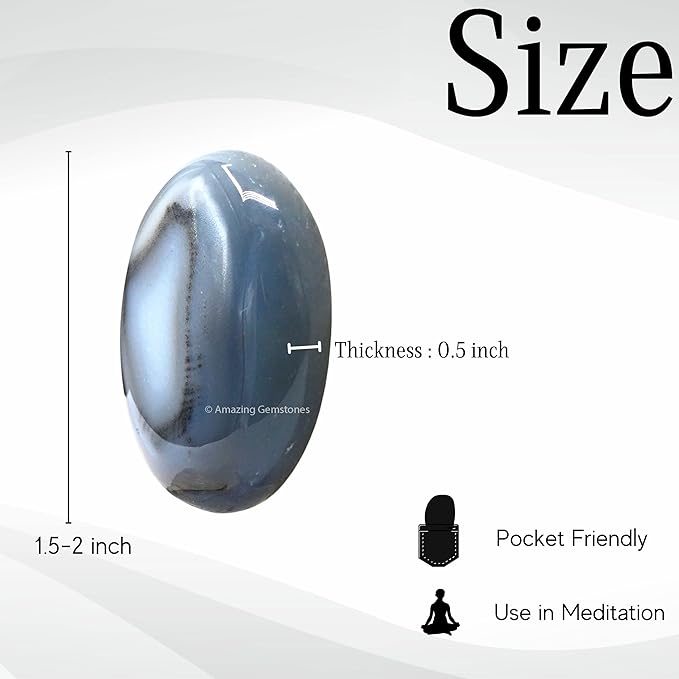 Amazing Gemstone Dendrite Agate Crystals and Healing Stones - Large Palm Stone Crystals Piedra - Crystal for Good Luck, Positive Energy, Meditation - Unique Stocking Stuffers and Gifts for Women, Men