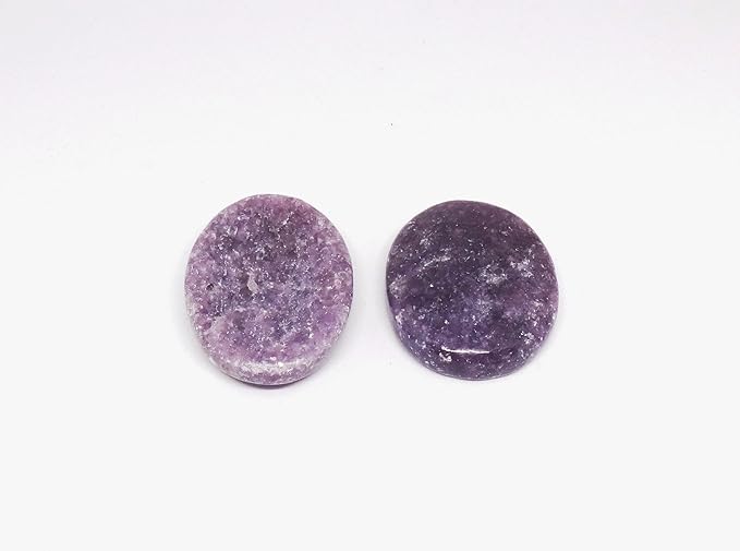 L PEDRA & CRYSTAL Worry Stone A Handheld Comfort to Ease Stress, Enhance Focus, and Promote Inner Peace (Lepidolite Worry)