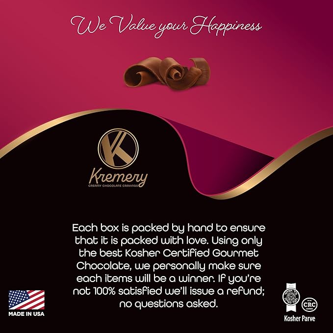 KREMERY Creamy Chocolate Cravings - Diwali Sweets Hamper Chocolate Covered Biscotti Cookies Gift Basket, in Elegant Gift Box (24 Biscotties, Assorted Sweet Toppings)