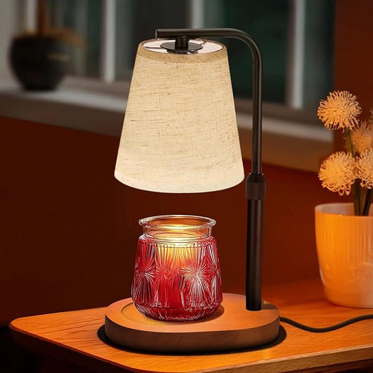 Candle Warmer Lamp with Timer Dimmable, Adjustable Height Candle Warmer Light for Jar Candles with 2 Bulbs, Christmas Birthday Gifts for Women Mom, House Warming Gifts New Home, Room Office Home Decor