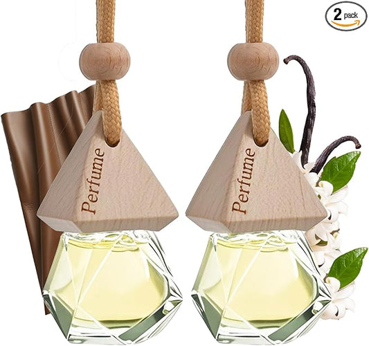 Car Air Freshener Hanging Diffuser – Long-Lasting Essential Oil Scent (Up to 60 Days) – Non-Toxic & Eco-Friendly – 2-Pack Auto Fresheners Made in USA