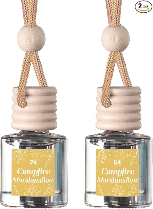 CANDECraftCo Car Air Hanging Fragrance Oil, Car Auto Freshener for Essential Oils, Scents Fragrance Aromatherapy Automobile Diffuser, Long Lasting (Campfire Marshmallow)