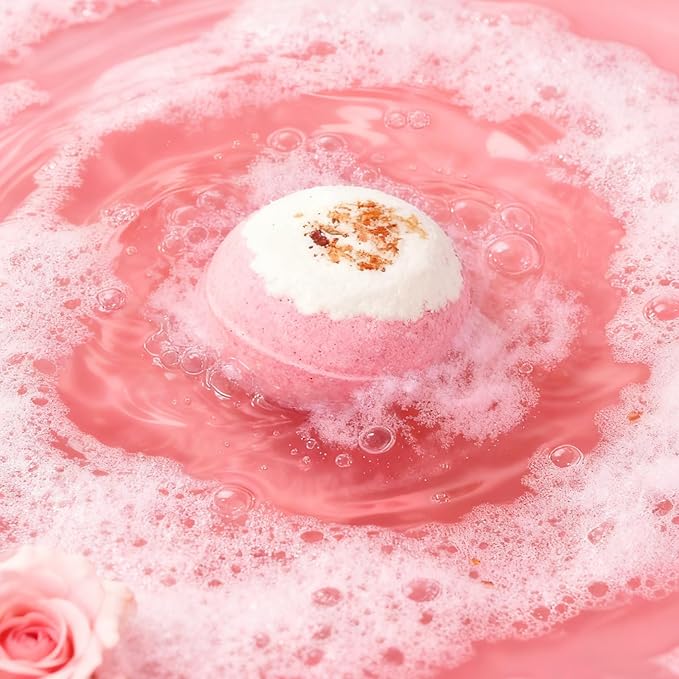Bath Bombs Gift Set, Natural Floral Bath Bombs, Lavender, Rose, Lemon Aromatherapy, Wife or Girls Birthday Gift Ideas Gift Preferred