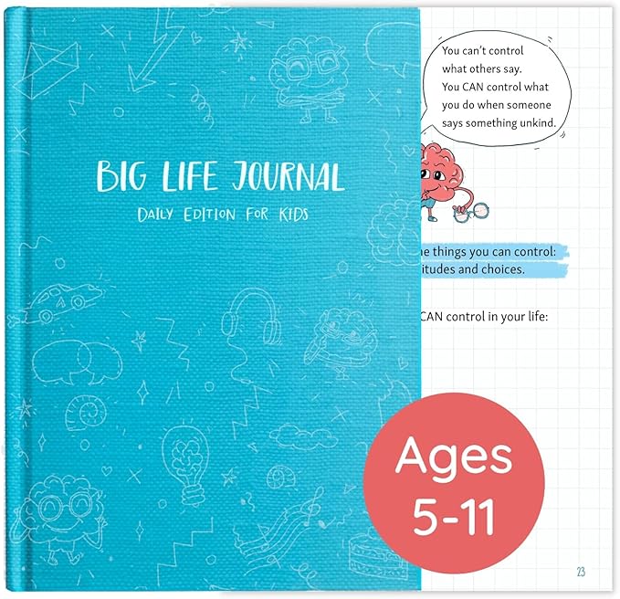 Big Life Journal - Daily Journal for Kids - A Growth Mindset Workbook for Children – Interactive Journal and Goal Planner for Kids – Daily Guided Journal for Children, Blue