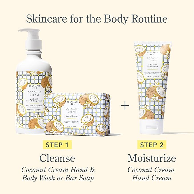 Beekman 1802 Coconut Cream Hand Cream - Scented - 2 fl oz - Nourishes, Hydrates & Repairs - With Shea Butter & Glycerin - Non-Greasy - Microbiome Friendly - No Irritation - Good for Sensitive Skin