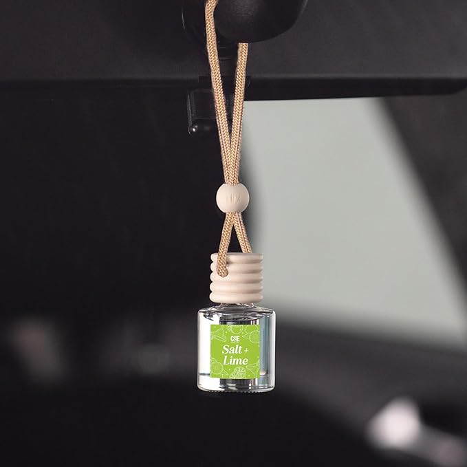 CANDECraftCo Car Air Hanging Fragrance Oil, Car Auto Freshener for Essential Oils, Scents Fragrance Aromatherapy Automobile Diffuser, Long Lasting (Salt & Lime)