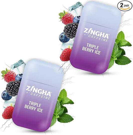 Caffeinated Aromatherapy Nasal Inhaler Stick – Natural Energy Boost with Essential Oils + Caffeine – Focus, Refresh & Breathe Easy (Triple Berry Ice)