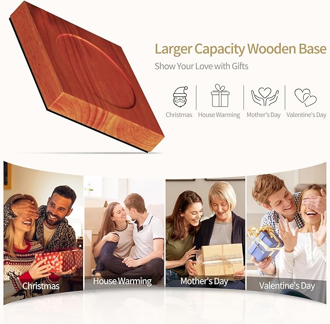 Candle Warmer Lamp, Candle Lamp Wax Warmer, Timer & Dimmer 7-Levels, Fits Cup Jar Candle, Top Melting, Crystal Heater Lamp for Scented Wax, Elegant Home Decor, Amber & Brown