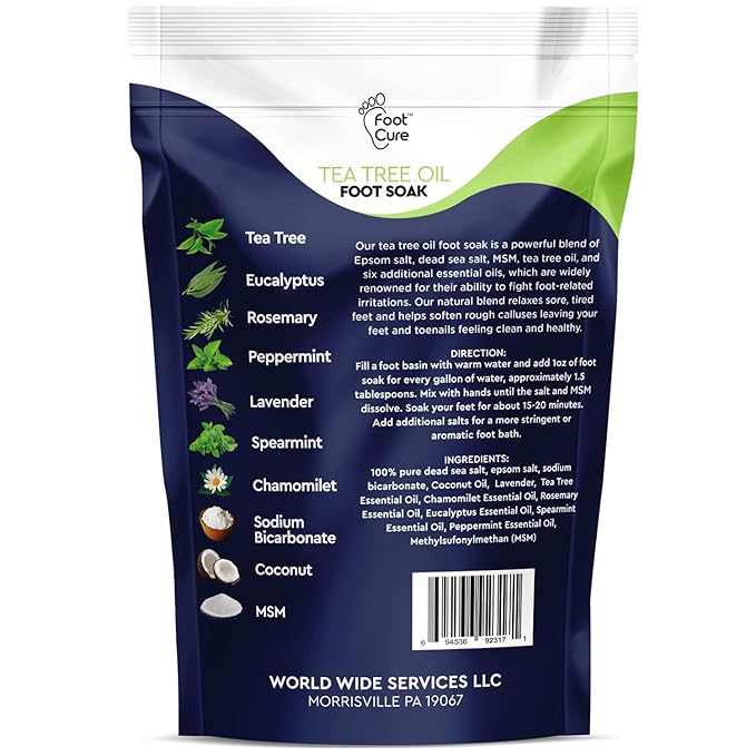 FOOT CURE Exfoliator & Callus Remover Pedicure Set – Care Kit Includes File for Dead Skin, Tea Tree Oil Soak Salts, Urea Cream 40 Percent Removal Gel Made in USA, Ivory, 4 Piece