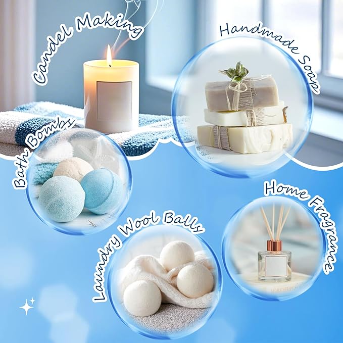 Clean Essential Oils Set - 6 Premium Essential Oils for Diffusers for Home, Candle Making & Soap Making: Eucalyptus Spearmint,Fresh Linen,Rose Wonderland.These Long-Lasting,Skin-Safe Aromatherapy Oils